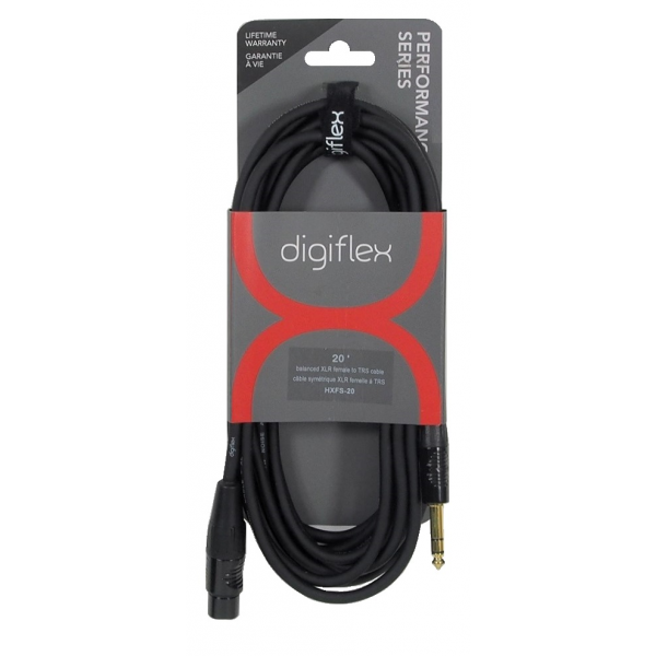 Digiflex HXFS-20 – Câble XLR femelle à 1/4" TRS – 20 pi