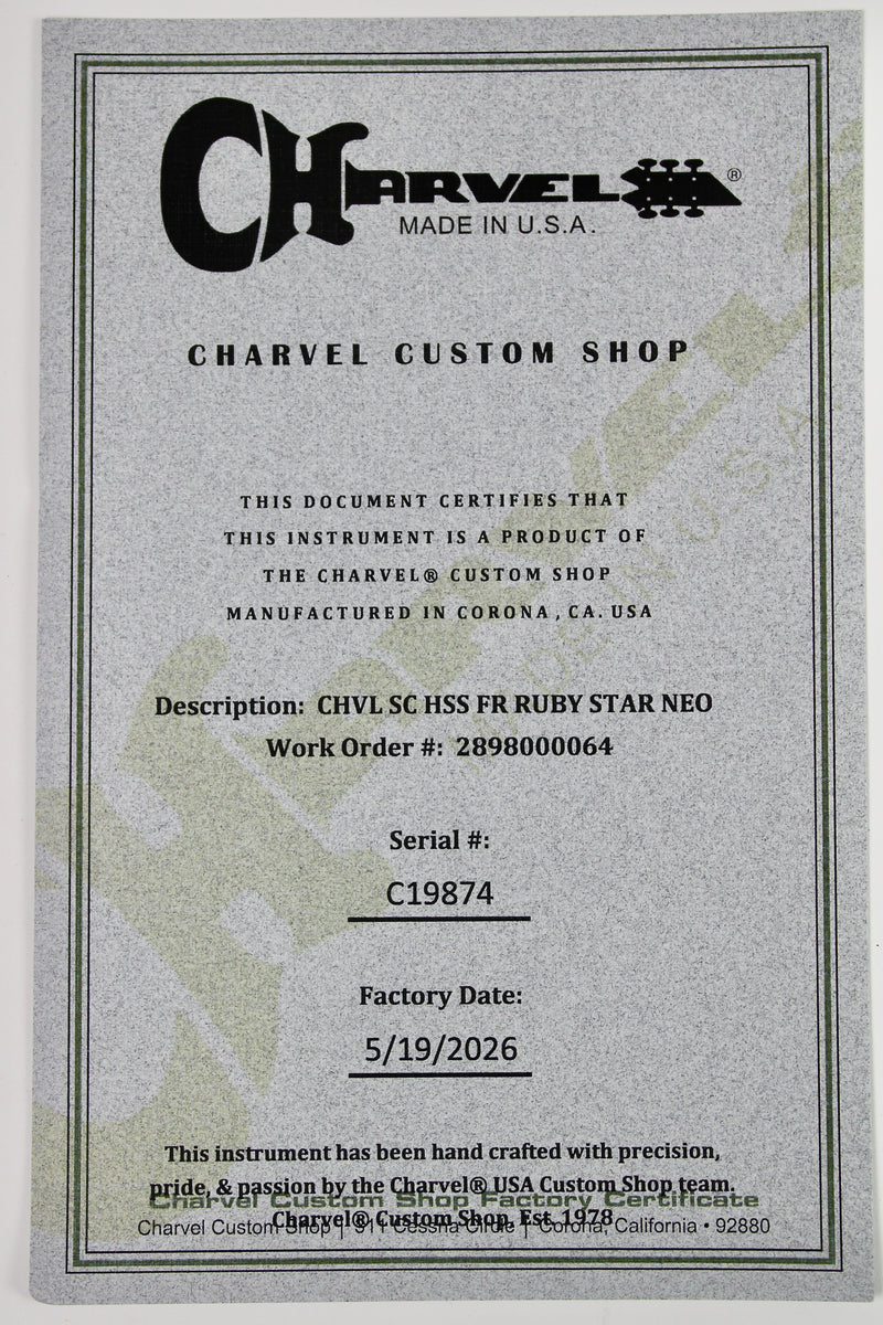 Charvel Custom Shop Special Edition So-Cal - Ruby Star Neo