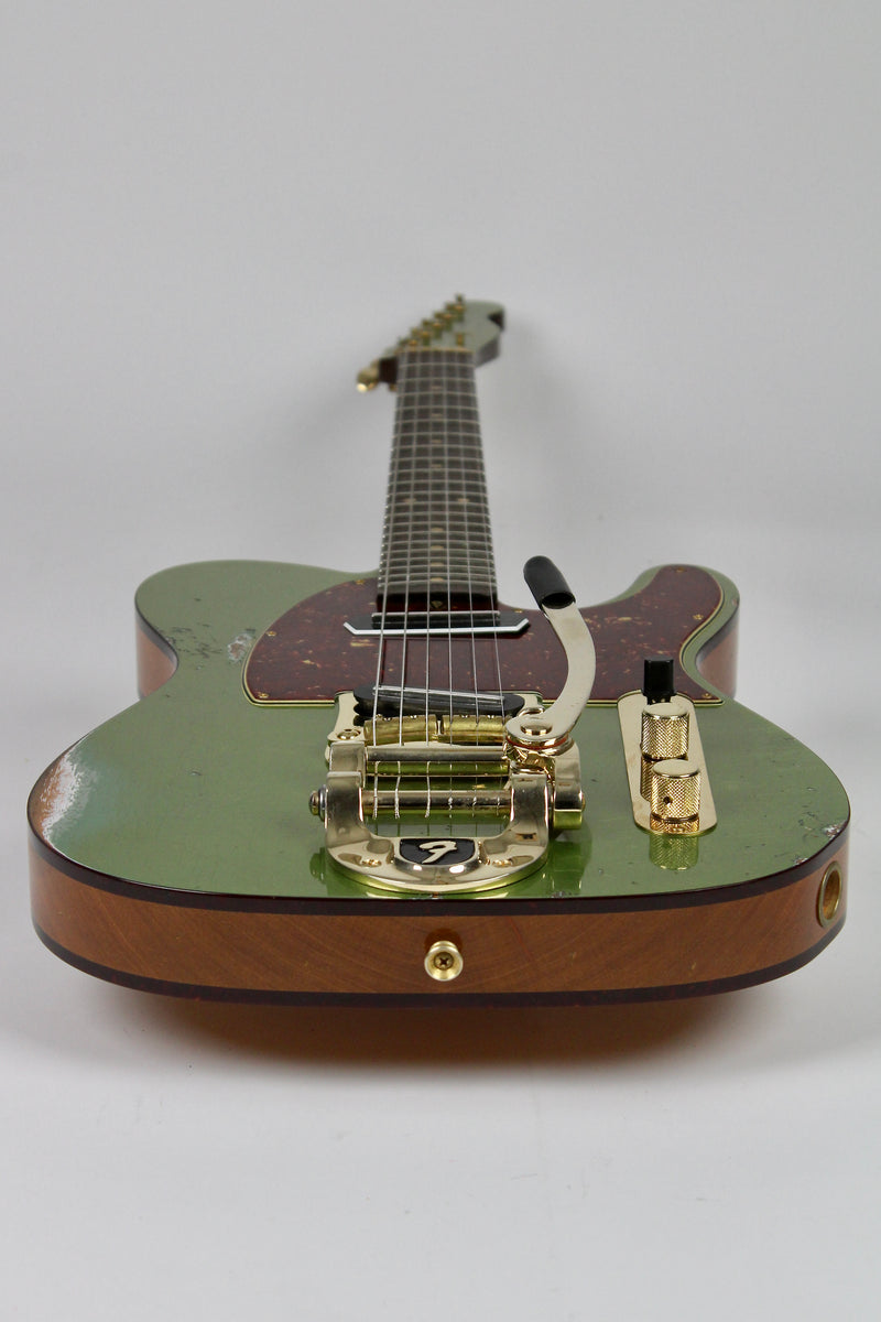 Fender Custom Shop Limited Edition Bow Tie Telecaster Custom Relic - Aged Sage Green Metallic