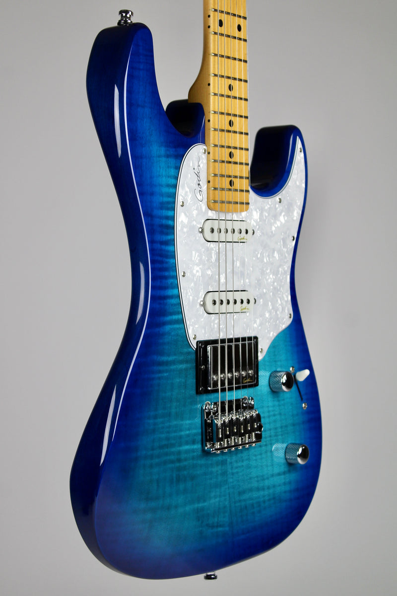 Godin Session T-Pro Limited Edition - Flame Blue Burst (B-Stock)