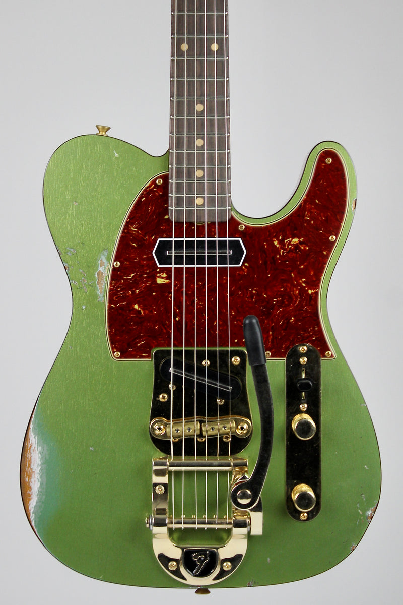 Fender Custom Shop Limited Edition Bow Tie Telecaster Custom Relic - Aged Sage Green Metallic