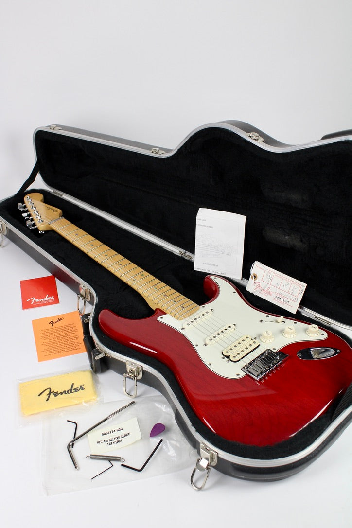 Fender American Deluxe Fat Stratocaster - Crimson Red Transparent (used)