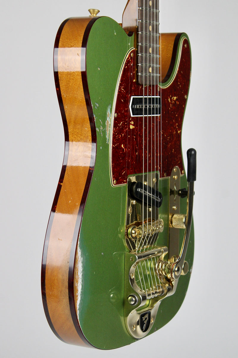 Fender Custom Shop Limited Edition Bow Tie Telecaster Custom Relic - Aged Sage Green Metallic