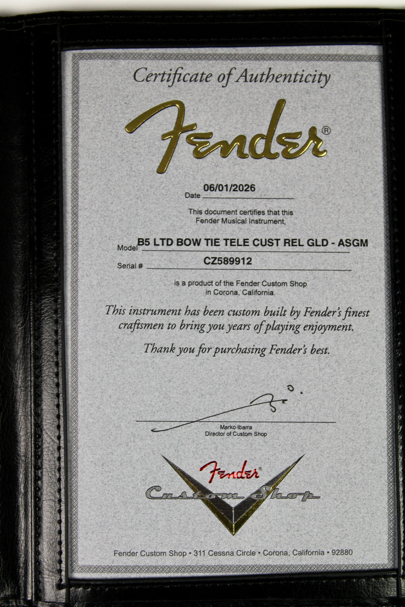 Fender Custom Shop Limited Edition Bow Tie Telecaster Custom Relic - Aged Sage Green Metallic