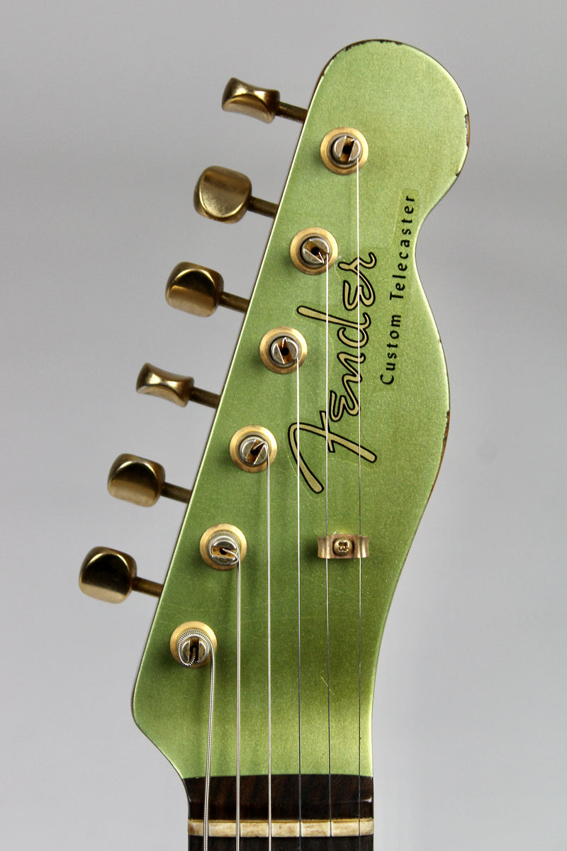 Fender Custom Shop Limited Edition Bow Tie Telecaster Custom Relic - Aged Sage Green Metallic