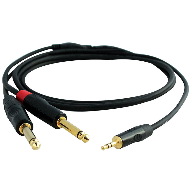 Digiflex 1/8" TRS to Dual 1/4" TS Stereo Breakout Cable