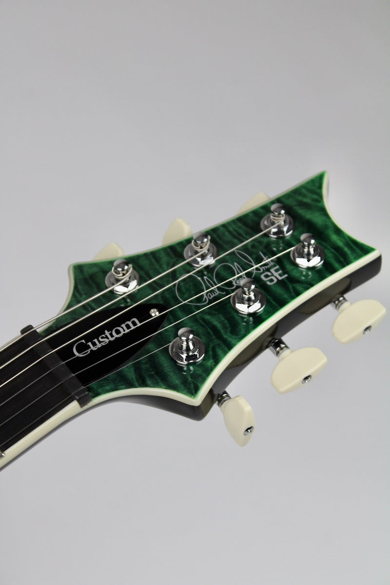 PRS SE Custom 24 Quilt - Teal Black w/Gig Bag (115978:TK)