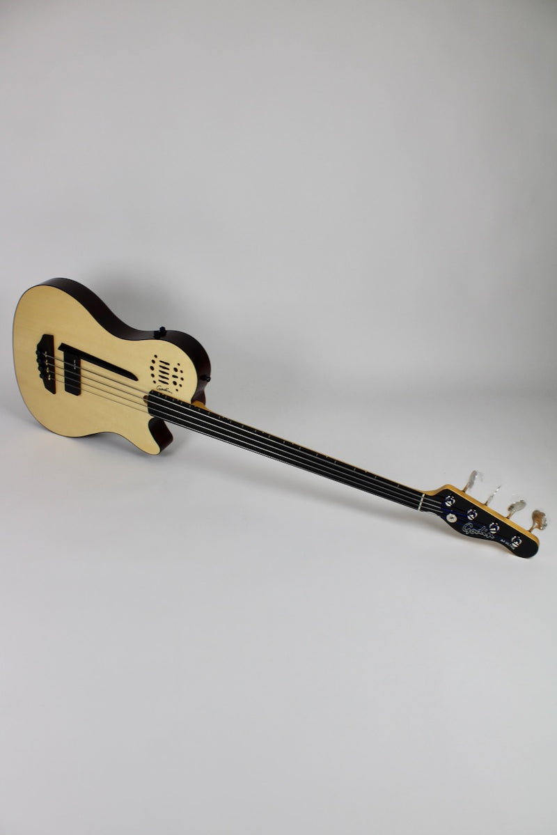 Godin A4 Ultra Fretless Bass Guitar - Natural (Second Factory) w/Gig Bag (050796F)
