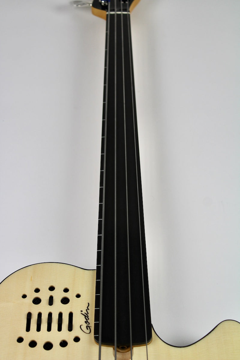 Godin A4 Ultra Fretless Bass Guitar - Natural (Second Factory) w/Gig Bag (050796F)