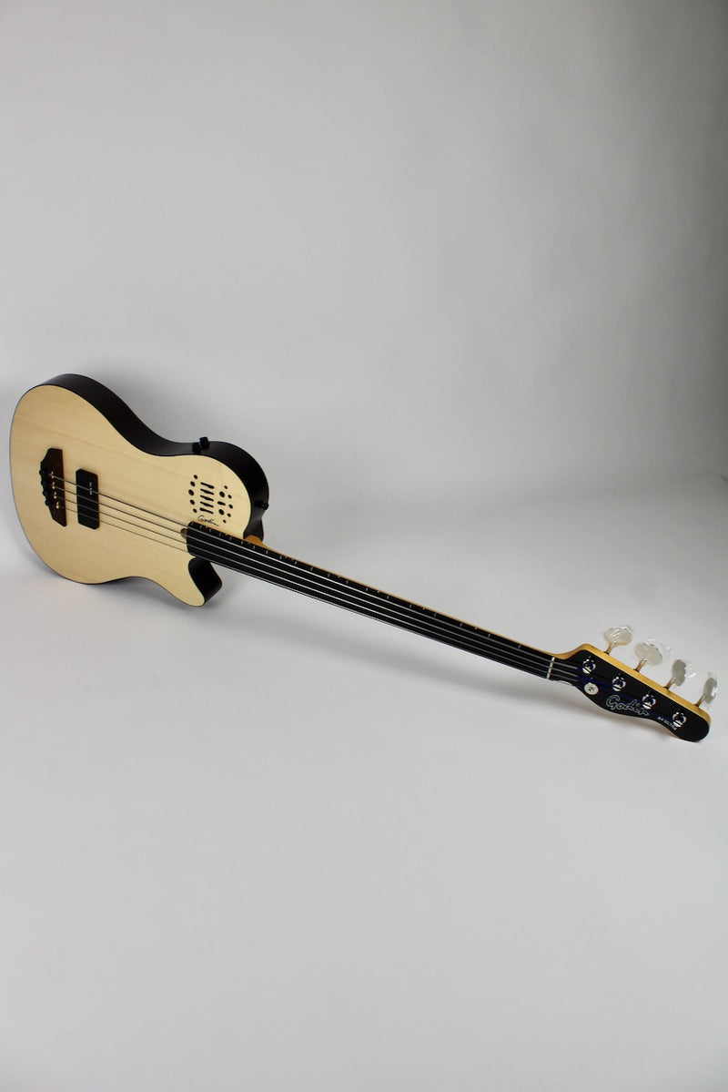 Godin A4 Ultra Fretless Bass Guitar - Natural (Second Factory) w/Gig Bag (050796F)