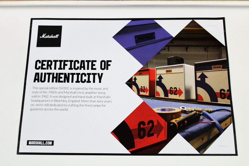 Marshall SV20C 'TARGET 62' STUDIO VINTAGE PLEXI 20W 1X10" VALVE AMP COMBO IN WHITE LEVANT 2022 - White Levant