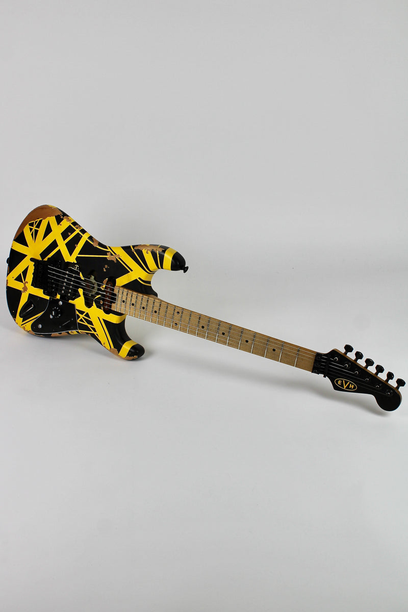 EVH Striped Series Frankenstein Frankie - Black with Yellow Stripes, Relic w/Gig Bag (5107900528)
