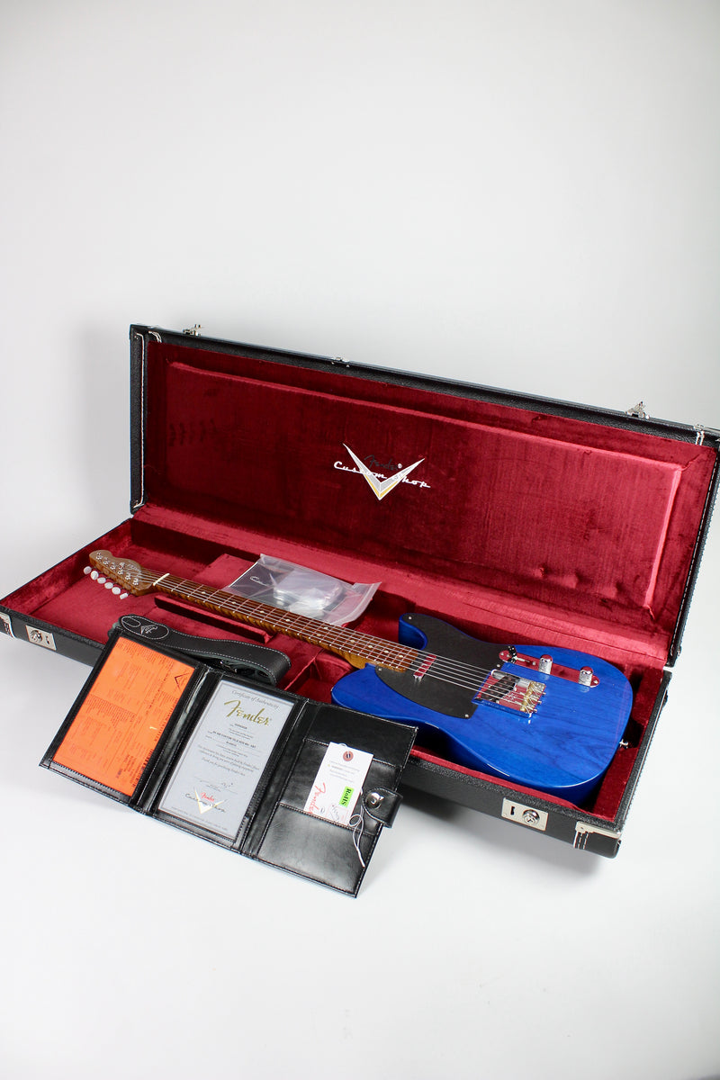 Fender Custom Shop American Custom Telecaster NOS, Roasted 3A Flame Maple Neck - Sapphire Blue Transparent