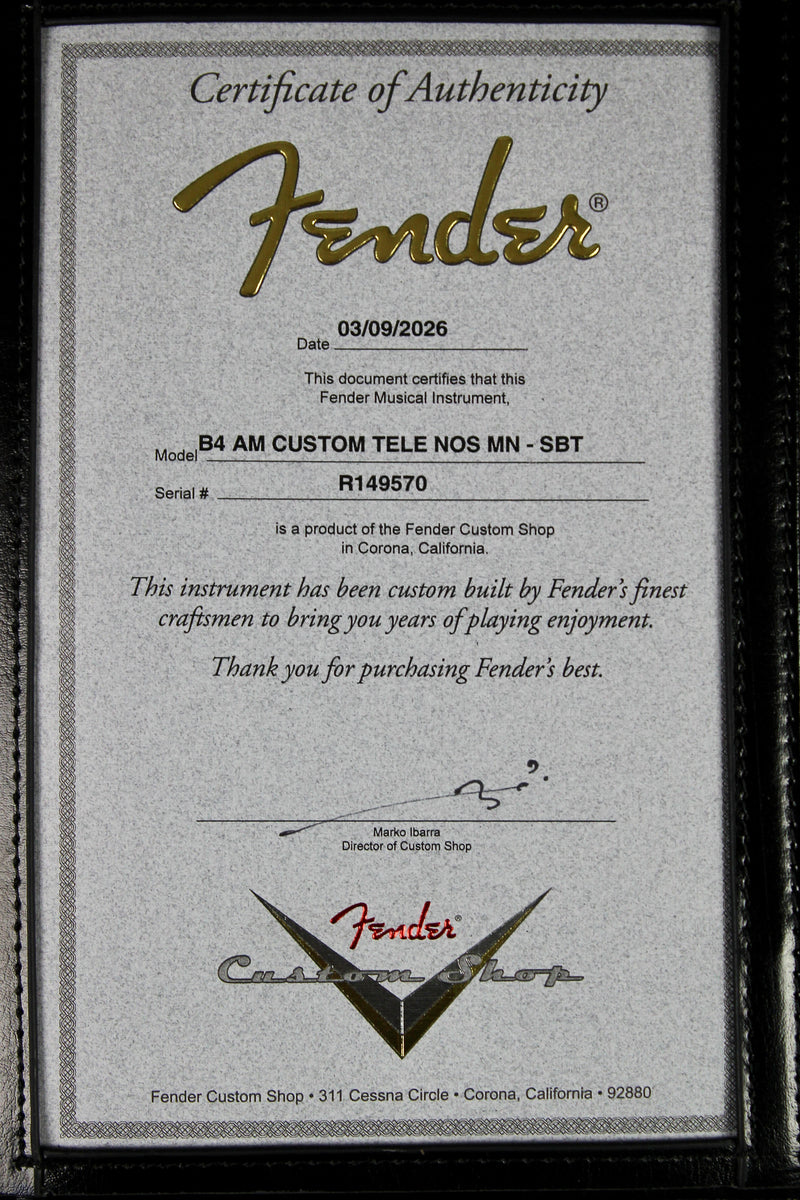 Fender Custom Shop American Custom Telecaster NOS, Roasted 3A Flame Maple Neck - Sapphire Blue Transparent