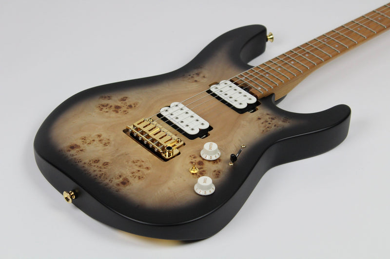 Charvel Pro-Mod DK24 HH 2PT CM Poplar Burl, Caramelized Maple Fingerboard, Transparent Black Burst (2969411510)
