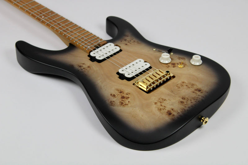 Charvel Pro-Mod DK24 HH 2PT CM Poplar Burl, Caramelized Maple Fingerboard, Transparent Black Burst (2969411510)