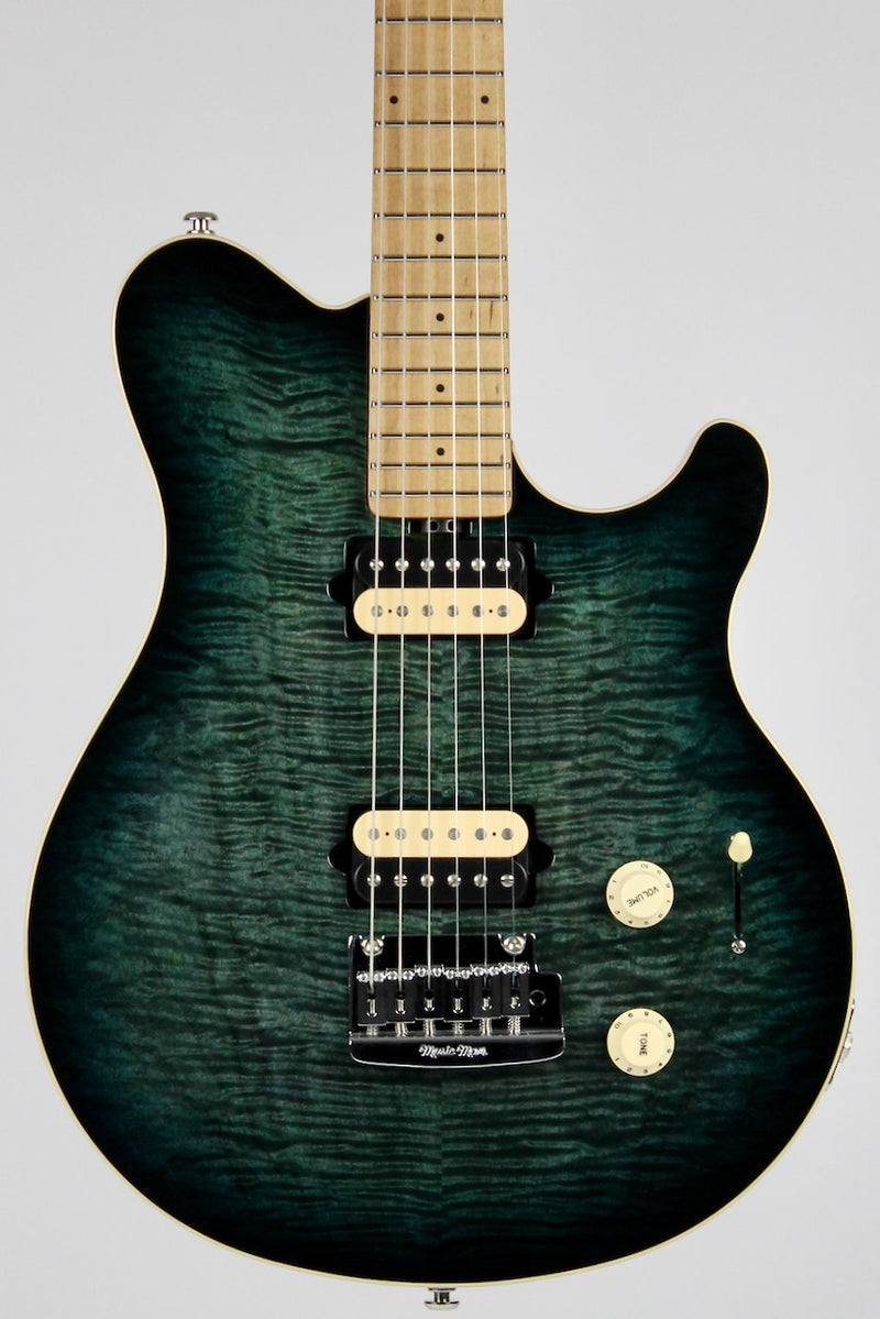 Ernie Ball Music Man Axis Super Sport - Yucatan Blue Flame 2022 w/OHSC