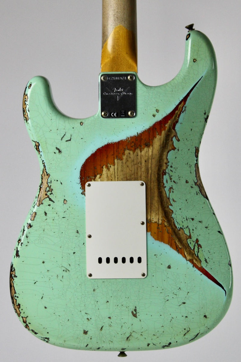 Fender Custom Shop '61 Super Heavy Relic Stratocaster - Aged Surf Green Over 3-tone Sunburst w/OHSC (9231016779)
