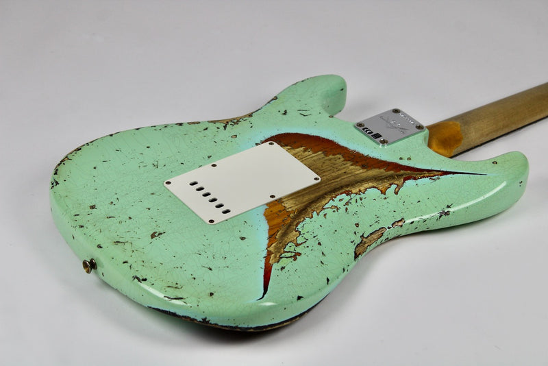 Fender Custom Shop '61 Super Heavy Relic Stratocaster - Aged Surf Green Over 3-tone Sunburst w/OHSC (9231016779)