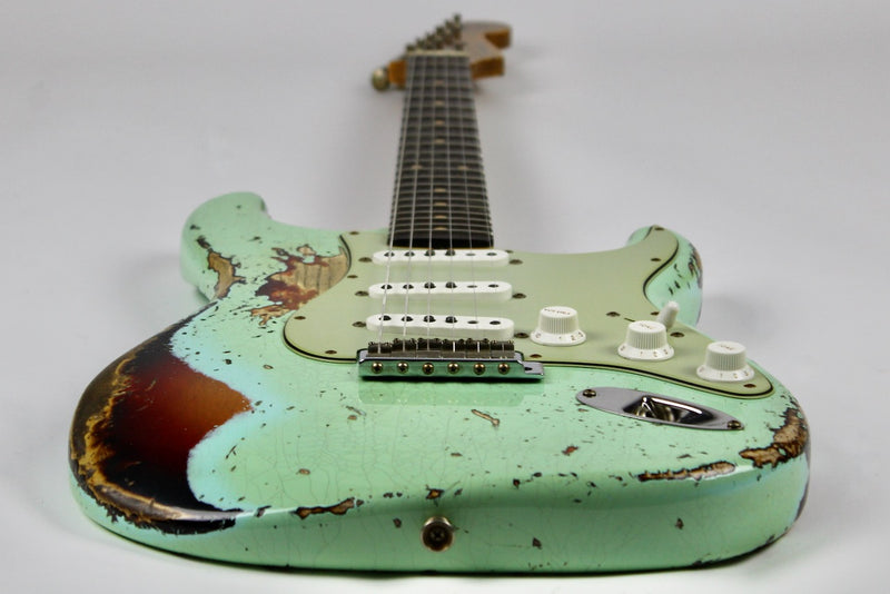Fender Custom Shop '61 Super Heavy Relic Stratocaster - Aged Surf Green Over 3-tone Sunburst w/OHSC (9231016779)