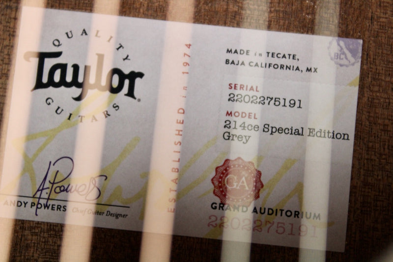 Taylor 214ce Special Edition - Transparent Grey w/AeroCase