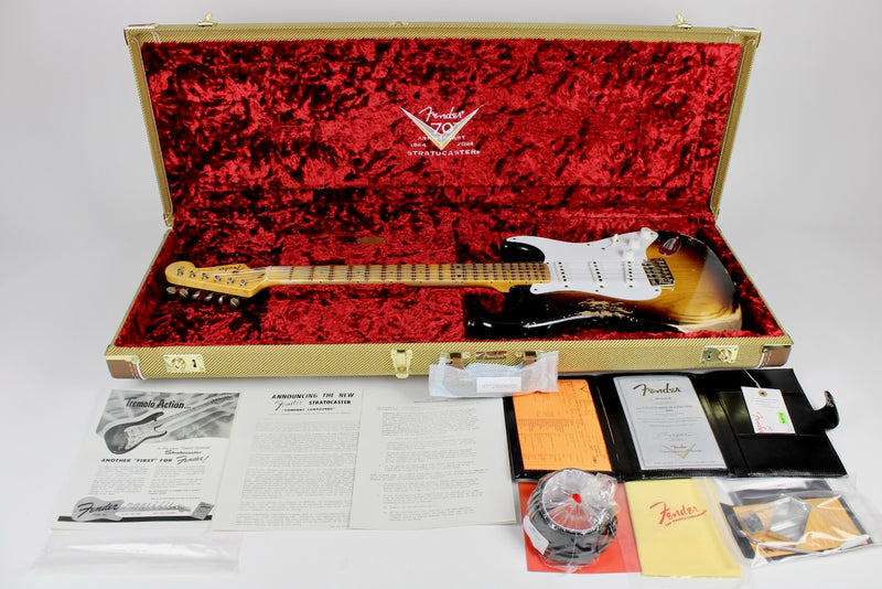 Fender Custom Shop Limited Edition 70th Anniversary 1954 Stratocaster Super Heavy Relic Wide-Fade 2-color Sunburst w/OHSC (9236091145)