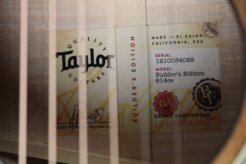 Taylor 614ce Builder's Edition - Wild Honey Burst w/OHSC