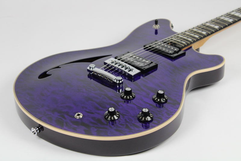 EVH SA-126 Special Quilted Maple Semi-hollowbody Electric Guitar - Trans Purple w/OHSC (5107726892)