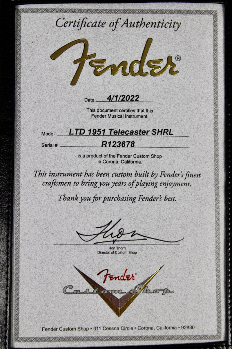 Fender Custom Shop Limited Edition '51 Telecaster Super Heavy Relic - Aged Nocaster Blonde 2022 (Usagé)