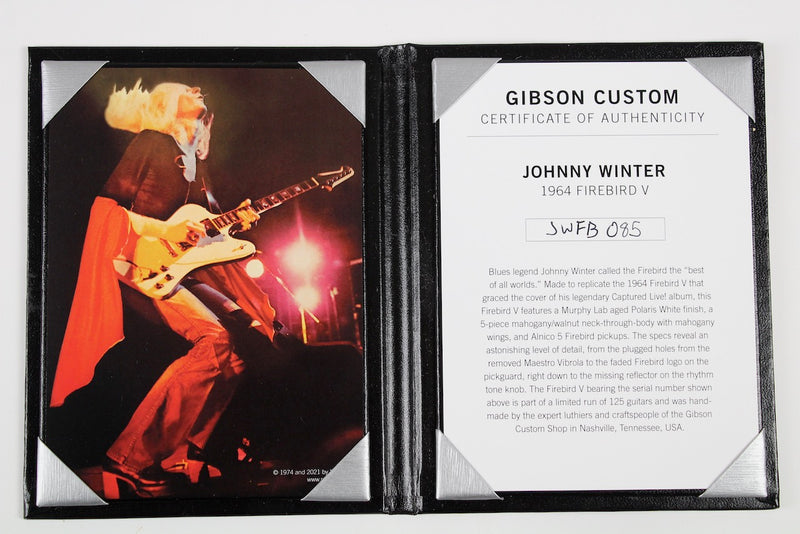 Gibson Custom Shop Johnny Winter 1964 Firebird V Polaris White Murphy Lab Aged #85 2021 w/OHSC