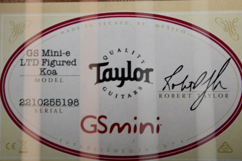Taylor GS Mini-e LTD Figured Koa w/Gig Bag