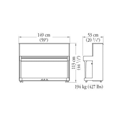 Yamaha B2 PE Upright Piano – Polished Ebony