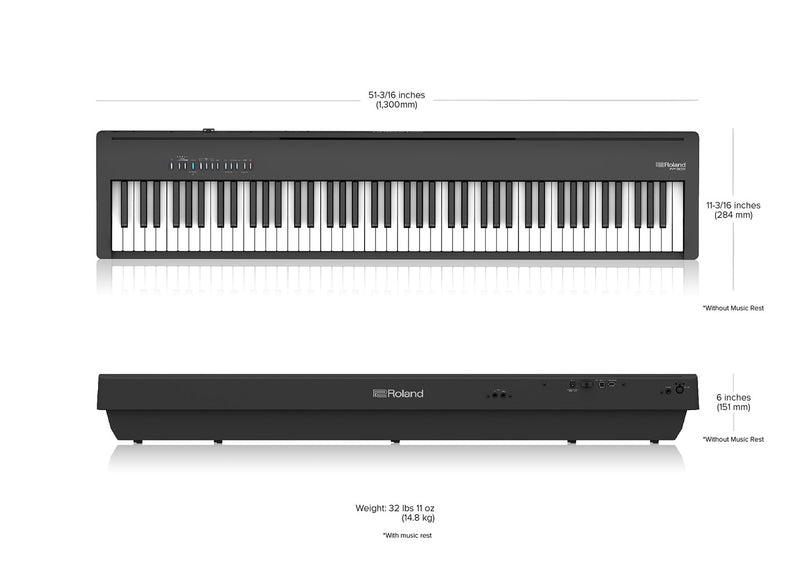Roland FP-30X – Piano numérique portable 88 touches – Noir