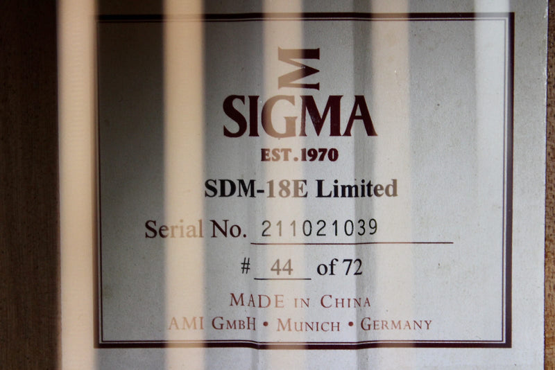Sigma SDM-18E Limited 44 of 72 (Second Factory) Natural w/OHSC