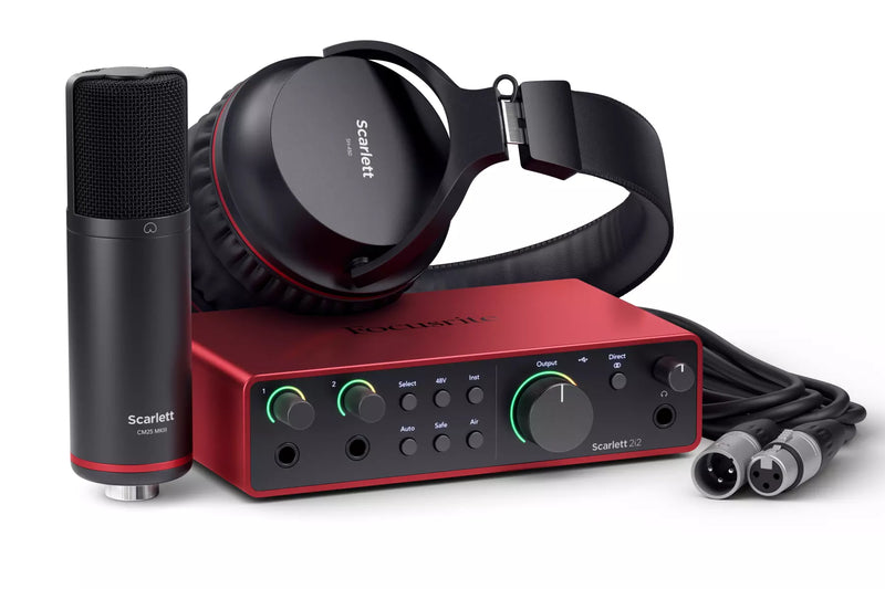 Interface Focusrite Scarlett 2i2 Studio de 4e génération (micro et casque d’écoute inclus)