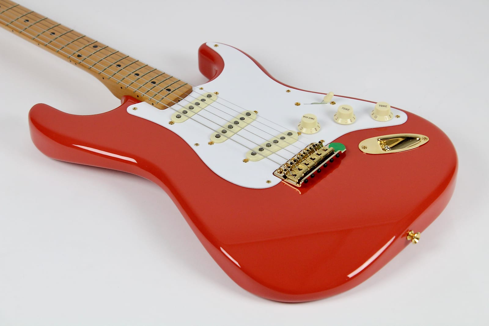 Fender Ltd 50s Stratocaster Maple Fingerboard Gold Hardware 2017 Fiesta Red Wohsc Gerald Musique 3264